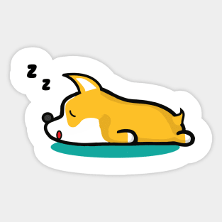 Pembroke Welsh Corgi Sleeping Lazy Dog Sticker